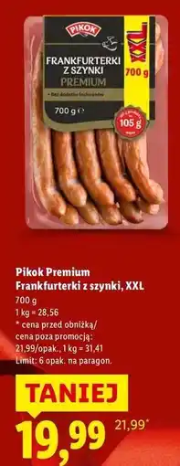 Lidl Frankfurterki z szynki Pikok oferta
