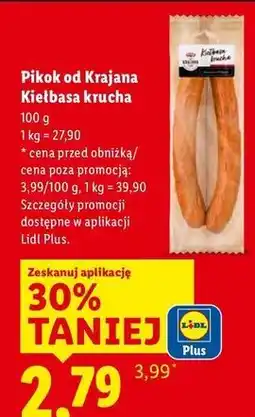 Lidl Kiełbasa krucha z jagnięciną Pikok Od Krajana oferta