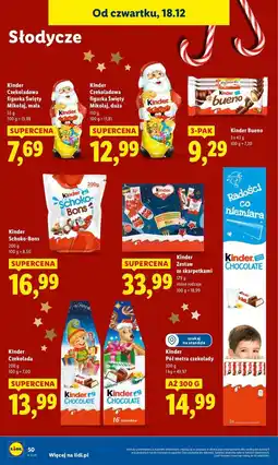 Lidl Czekoladki świąteczne Kinder Chocolate oferta