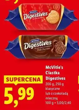 Lidl Ciastka w czekoladzie gorzkiej Mc Vitie's Digestive oferta
