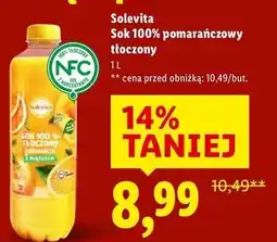 Lidl Sok pomarańczowy 100% z miąższem Solevita oferta
