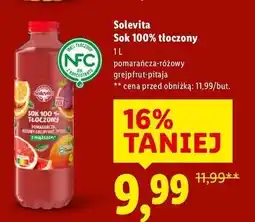 Lidl Sok pomarańcza różowy grejpfrut pitaja Solevita oferta