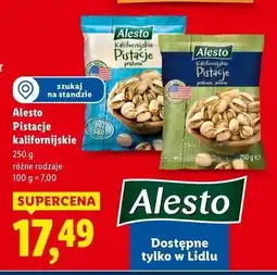 Lidl Pistacje kalifornijskie bez soli Alesto oferta