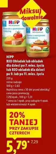 Lidl Kuskus z warzywami i kurczakiem Hipp Bio oferta