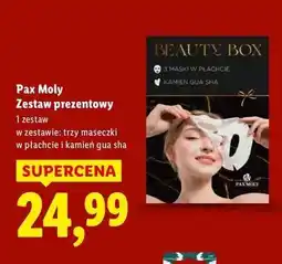 Lidl Zestaw w pudełku 3x maska płachcie + kamień gua sha Pax Moly oferta