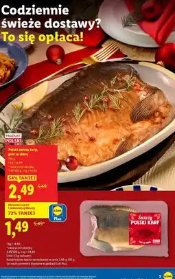 Lidl Polski świeży karp, płat ze skórą - Lidl Plus z kuponem oferta