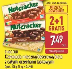ALDI Choceur Czekolada mleczna/deserowa/biała z całymi orzechami laskowymi oferta
