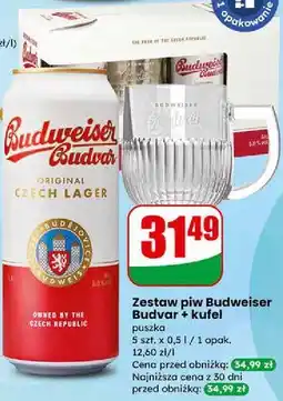 Dino Zestaw piw Budweiser Budvar + kufel oferta