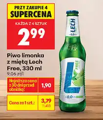 Biedronka Piwo limonka z miętą Lech Free, 330 ml oferta