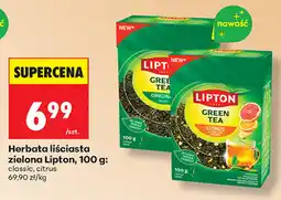 Biedronka Herbata liściasta zielona Lipton, 100 g (classic, citrus) oferta