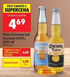 Biedronka Piwo Corona lub Corona 0,0%, 330 ml oferta