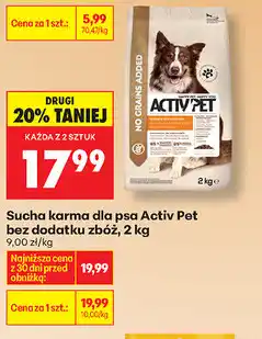 Biedronka Sucha karma dla psa Activ Pet bez dodatku zbóż, 2 kg oferta