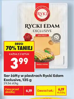 Biedronka Ser żółty w plastrach Rycki Edam Exclusive, 135 g oferta