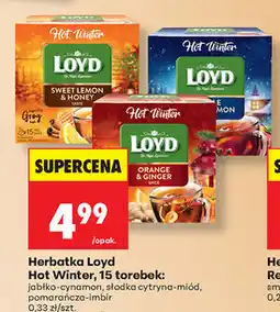 Biedronka Herbata Loyd Hot Winter, 15 torebek (jabłko-cynamon, słodka cytryna-miód, pomarańcza-imbi oferta