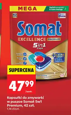 Biedronka Kapsułki do zmywarki w puszce Somat 5w1 Premium, 42 szt oferta