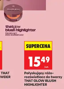 Biedronka Połyskujący różo-rozświetlacz do twarzy THAT GLOW BLUSH HIGHLIGHTER oferta
