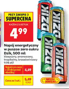 Biedronka Napój energetyczny w puszce zero cukru Dzik, 500 ml oferta