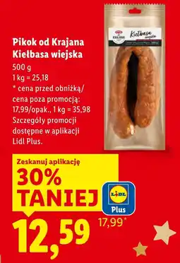 Lidl Kiełbasa wiejska Pikok oferta