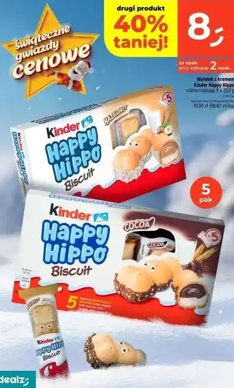 Wafelek z kremem Kinder Happy Hippo