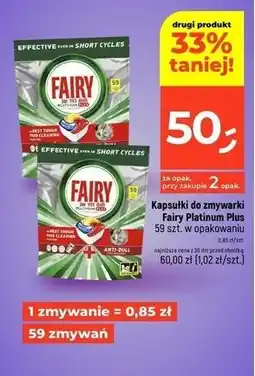 Dealz Kapsułki do zmywarki Fairy Platinum Plus oferta