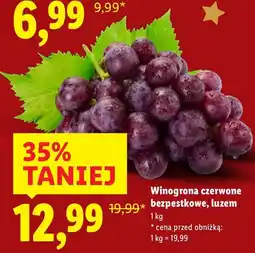 Lidl Winogrona czerwone bezpestkowe, luzem Lidl oferta