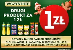 Żabka Olej Kujawki 1 L, Kabanosy Tarczyński 50-130g, Masło Mlekovita 200 G lub Majonez Winiary 400 ML oferta
