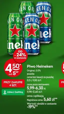 Żabka Piwo Heineken Original 0.0% puszka oferta