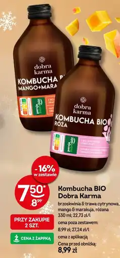 Żabka Kombucha BIO Dobra Karma (brzoskwinia & trawa cytrynowa, mango & marakuja, różana) oferta