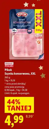 Lidl Szynka konserwowa XXL 260g Pikok oferta