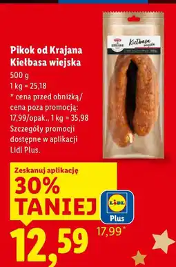 Lidl Kiełbasa wiejska 500g Pikok od Krajana oferta