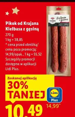 Lidl Kiełbasa z gęsiną 270g Pikok od Krajana oferta