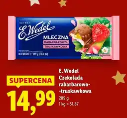 Lidl Czekolada mleczna rabarbarowo-truskawkowa E.Wedel oferta