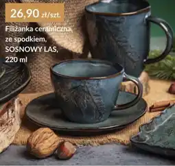 Agata Meble Filiżanka ceramiczna, ze spodkiem, SOSNOWY LAS oferta