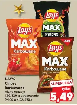Kaufland Chipsy MAX karbowane różne rodzaje LAY'S oferta