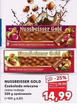 Kaufland Czekolada mleczna GOLD różne rodzaje Nussbeisser oferta