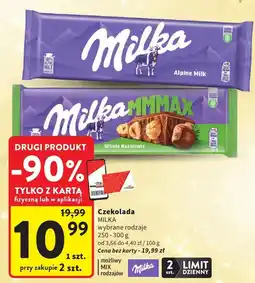 Intermarche Czekolada MILKA wybrane rodzaje oferta