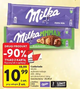 Intermarche Czekolada MILKA wybrane rodzaje oferta