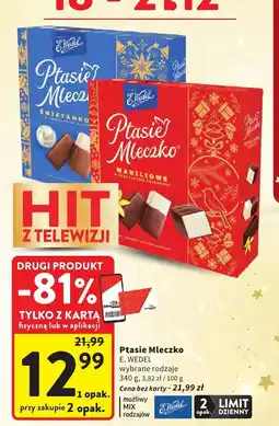 Intermarche Ptasie Mleczko wybrane rodzaje E. WEDEL oferta