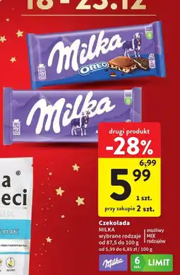 Intermarche Czekolada Milka różne rodzaje oferta