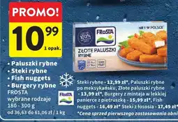 Intermarche Paluszki rybne, steki rybne, fish nuggets, burgery rybne FROSTA wybrane rodzaje 180-300 g oferta