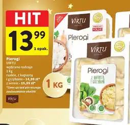 Intermarche Pierogi VIRTU wybrane rodzaje ruskie, z kapustą i grzybami oferta