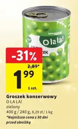 Intermarche Groszek konserwowy O LA LA! zielony oferta