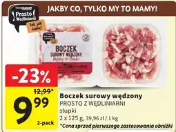Intermarche Boczek surowy wędzony PROSTO Z WĘDLINIARNI słupki oferta