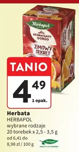 Intermarche Herbata HERBAPOL wybrane rodzaje, 20 torebek x 2,5 - 3,5 g, od 6,41 do 8,98 zł / 100 g oferta