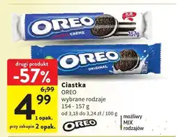 Intermarche Ciastka OREO wybrane rodzaje, 154 - 157 g, od 3,18 do 4,46 zł / 100 g oferta