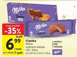 Intermarche Ciastka MILKA wybrane rodzaje, 132 - 184 g, od 3,80 do 5,30 zł / 100 g oferta