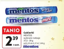 Intermarche Cukierki MENTOS wybrane rodzaje, 37,5 - 38 g, od 6,29 do 6,37 zł / 100 g oferta