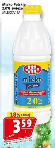 Prim Market Mleko Polskie 2.0% świeże Mlekovita 1l oferta