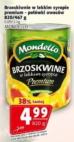Prim Market Brzoskwinie w lekkim syropie premium Mondello oferta