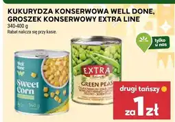 Stokrotka Kukurydza konserwowa Well Done, groszek konserwowy Extra Line oferta